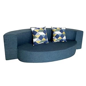 Stylish Sofa Bed Memory Foam with 2 Pillows Fold Out Futon Twin Navy Blue - Picture 1 of 8