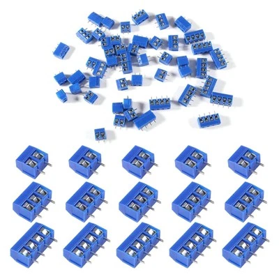 Conectores de bloque de terminales de tornillo de montaje en PCB de 4 pines de 2 pines de paso de 5 mm 50 piezas - Imagen 1 de 4