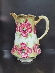 Antique Royal Nippon Porcelain Gold Moriage Floral Pitcher (No Lid) - Picture 1 of 9