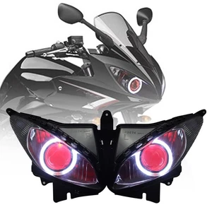 Hi/Lo Beam Angel Devil Eyes HID Assembly Headlight For Yamaha FZ6S 2003-2009 US - Picture 1 of 29