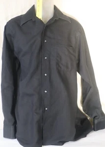 Camisa de vestir Geoffrey Beene manga larga negra lisa talla 15,5 34/35 60 % C 40 % polo - Imagen 1 de 6
