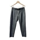 Brunello Cucinelli 100% Wool Pull On Drawstring Side Beading Pants Gray Grey 8