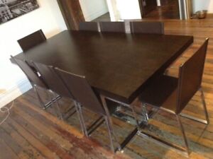8 PIECE ITALIAN DINING TABLE AND CHAIRS