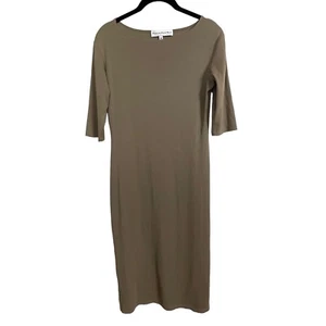 Central Park West Jersey Midi Dress Size M Taupe Brown - Picture 1 of 3