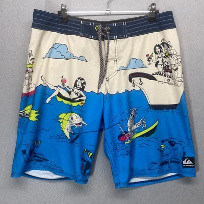 Vintage Quicksilver Board Shorts Mens 34 Party - Image 1 of 4