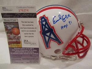 Earl Campbell Autographed Houston Oilers Mini Helmet w/"HOF 91" Insc. - JSA Cert - Picture 1 of 7