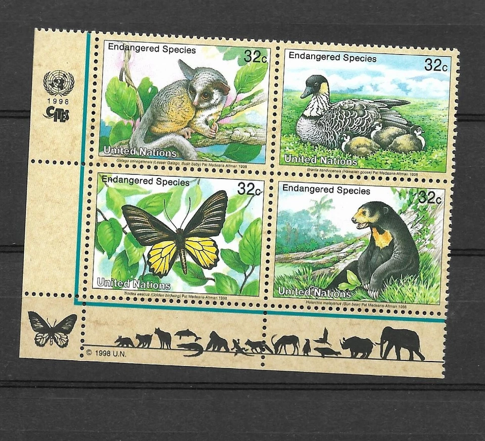 BUTTERFLIES UNITED NATIONS Stamps MNH Complete Set - Image 1 of 1