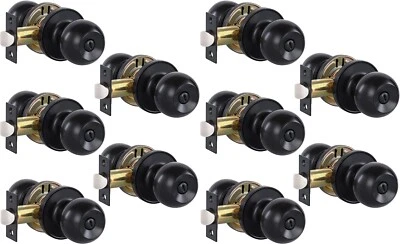 Privacy Door Knobs for Bed and Bath - Ball, Matte Black Interior Keyless 10 Pack - Image 1 of 2