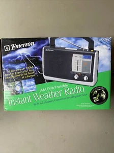 Emerson Portable Weather Clock AM/FM Radio Battery Plug In & Battery RP6251 - Picture 1 of 11