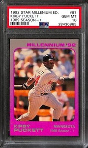 1992 STAR MILLENIUM EDITION #97 KIRBY PUCKETT 1989 SEASON-1 PSA 10 28430965