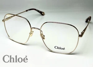 Nuevas Anteojos Chloe Cuadrados CH0023O Metal Amarillo 59-140mm Italia - Imagen 1 de 11