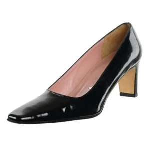 Worn 1x AMALFI for NORDSTROM Heels Pumps Sz 7.5 B Patent Leather Black ITALY - Picture 1 of 7