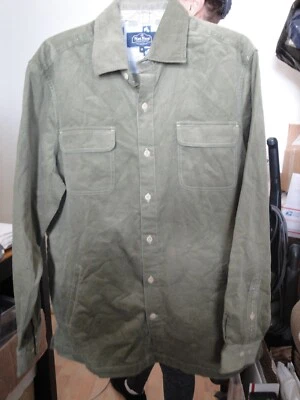 Nuevo NAT NAST Retro Verde Camisa Chaqueta 2 Solapas/2 Bolsillos Interior Pana Algodón M Foto 1 de 4