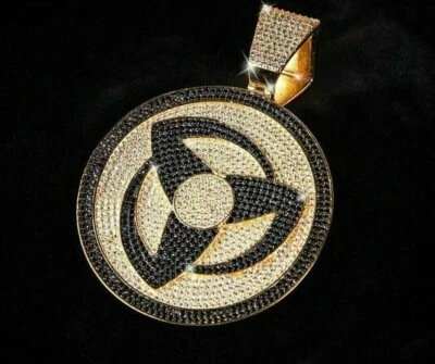 3Ct Round Lab-Created Diamond Mangekyou Sharingan Pendant 14K Yellow Gold Plated - Image 1 of 4