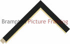 18mm Wide Black Flat Wood Picture Frame Moulding