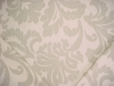 11-1/8Y Kravet Lisena/D Gray Creme Printed Cotton Ikat Damask Upholstery Fabric - Image 1 of 3