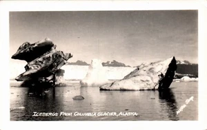 POSTCARD RPPC ICEBERGS FROM COLUMBIA GLACIER ALASKA - Picture 1 of 2