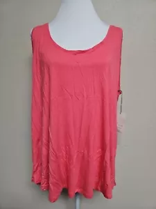 NWT A NEW DAY Women's Plus Blouse Sleeveless Round Neck Orange Color.Size 1X - Picture 1 of 13