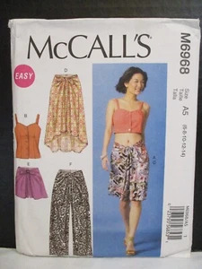 McCall's Pattern 6968 Misses Tops Skirts Shorts Pants Size 6-8-10-12-14 Cut 2014 - Picture 1 of 12
