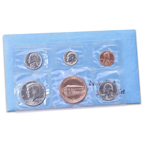 1983 D Mint Souvenir Set Original Envelope 5 US Coins & Mint Medal Cover