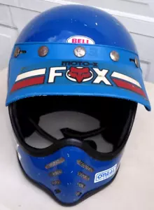 1975 BELL MOTO 3 Helmet SMX Motocross Off Road w Moto3 & Oury markings & VISOR - Picture 1 of 17
