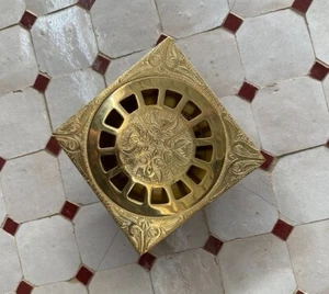 unlacquered solid brass Engraved floor drain raw brass ,drain grate covers - Picture 1 of 38