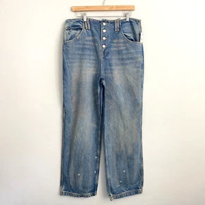We the Free Marvel Mid Rise Jeans Women Size 31 Blue Distressed Wide Leg New - Picture 1 of 16