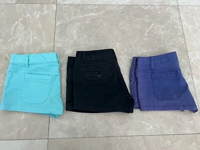 Lote De 3 Pantalones Cortos Mossimo Supply Co Talla 5 Púrpura Negro Turquesa Junior’s Foto 1 de 4