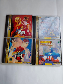 Sega Saturn Street Fighter Zero 1, 2 Xmen Marvel 4 sets used from japan
