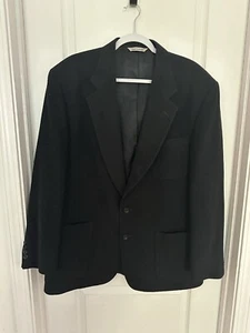 AKA Eddie Bauer Black 100% Camel Hair 2 Button Sport Coat Blazer Mens 44R - Picture 1 of 6
