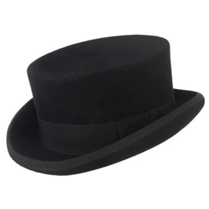 New Unisex Black Deadman 100% Wool Dressage Topper Riding Equestrian Top Hat - Picture 1 of 8