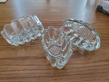 Princess House Set Of Three Glass Silverware Holders