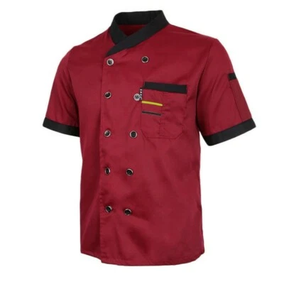 Chefs Short Sleeve Jacket Summer Breathes Kitchen Hotel Restaurant Work Clothes - Image 1 of 4