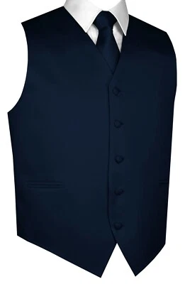 Men's Satin Tuxedo Vest, Tie and Hankie. Formal Dress Wedding Prom Homecoming - Image 1 of 4