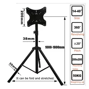 Soporte vertical para monitor plano portátil de TV de 14"-40" con trípode plegable - Imagen 1 de 9