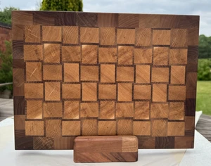 Premium End Grain Chopping Board -29x39x3cm Oak & Walnut–Handmade - Picture 1 of 3