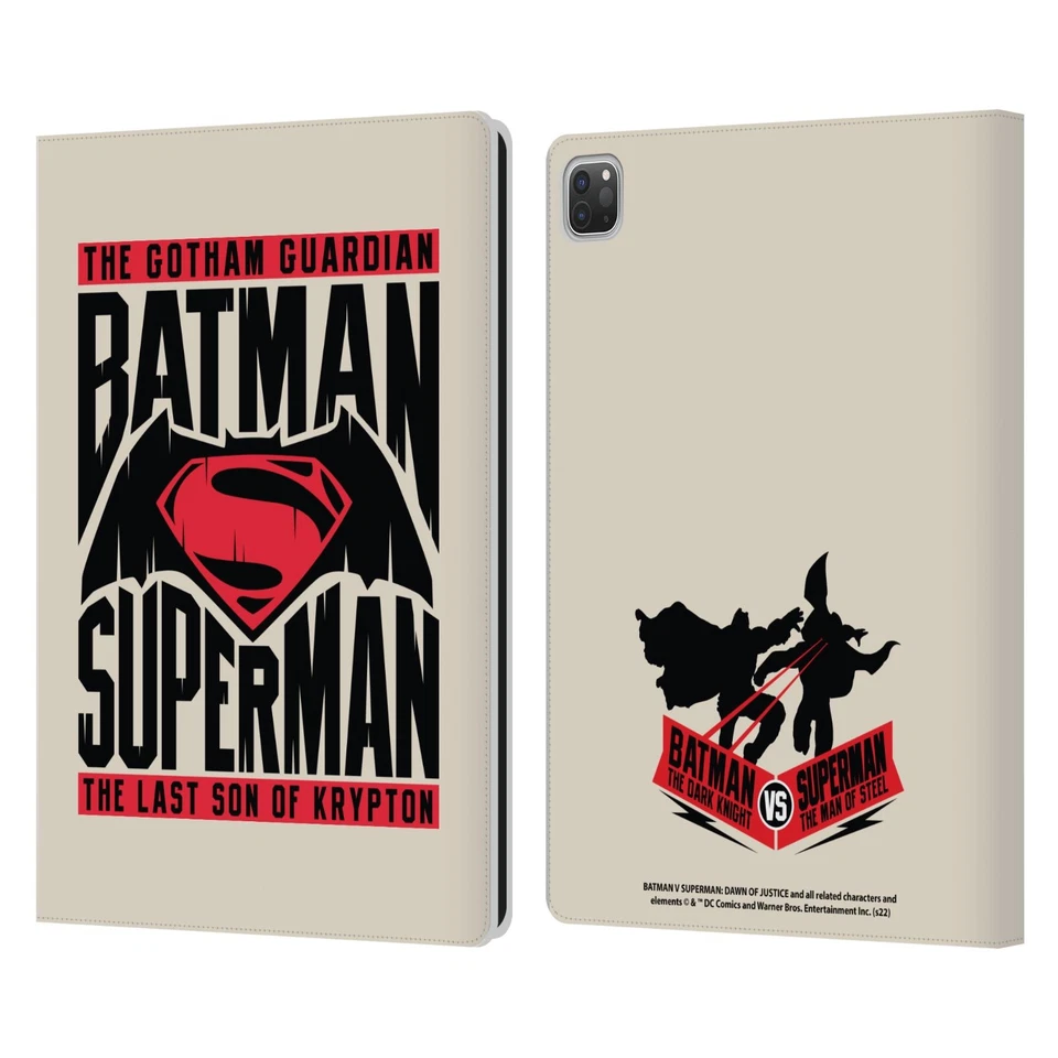 BATMAN V SUPERMAN: DAWN OF JUSTICE GRAPHICS LEATHER BOOK CASE FOR APPLE iPAD - Image 1 of 4