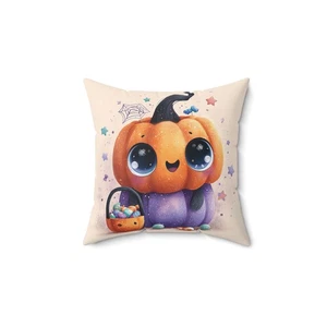Halloween Pumpkin Throw Pillow and Cover Spooky Home Decor Accent Cushion - Picture 1 of 13