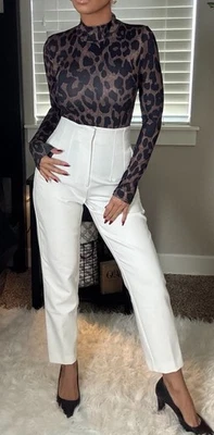 Pantalón Pantalón Clásico ZARA SEXY Blanco Cintura Alta Cintura Ajustada PANTALONES S Foto 1 de 4