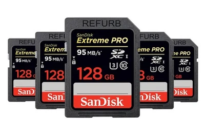 LOT 5x SanDisk 128GB Extreme PRO SD 128G SDXC Memory Card Class 10 4K 95MB/s - Image 1 of 4