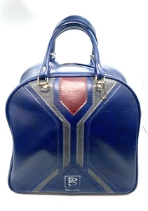 Vintage Brunswick Bowling Ball Tasche Retro dunkelblau mit Schuhhalter & Etui USA - Bild 1 von 13