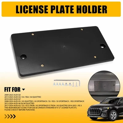 For A6 AUDI S6 2012-2024 License Rear Plate Tag Holder Mounting Bracket +Screws - Image 1 of 4