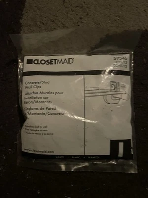 Зажимы и анкеры для поддержки белых полок Closetmaid для бетона или стенок-гвоздиков 12 шт 7546 - Изображение 1 из 4