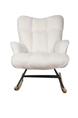 Comfortable Rocking Chair Teddy Rocking for Nursery,Comfy armchair high backrest - Image 1 of 4
