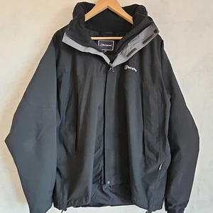 Berghaus Herren Regenjacke schwarz Goretex Gr. XL Reißverschluss Mantel wasserdicht Wandern - Bild 1 von 15