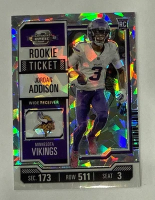 2023 Panini Contenders Optic - Rookie Ticket Jordan Addison 4/22 Cracked Ice #78 - Image 1 of 4
