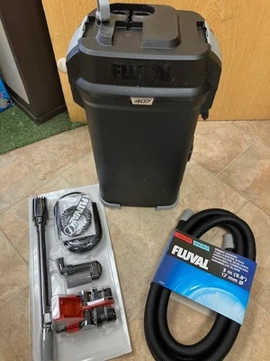 Fluval 407 Aquarium External Canister Filter Tanks upto 500L New Media Taps Hose - Image 1 of 4