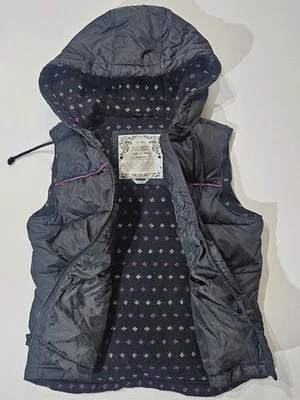 Chaleco acolchado vintage azul marino antiguo para mujer negro con capucha invierno estilo Y2K ropa para estación de esquí Foto 1 de 4