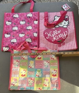 HELLO KITTY CUTE REUSABLE SHOPPING TOTE BAG SANRIO NWT Sz 9x12x3 - Picture 1 of 3