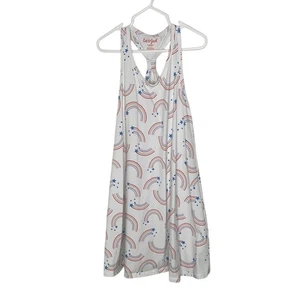 Cat & Jack weißes Kleid mit rotem und blauem Regenbogenmuster Größe Small 6/6x - Bild 1 von 3